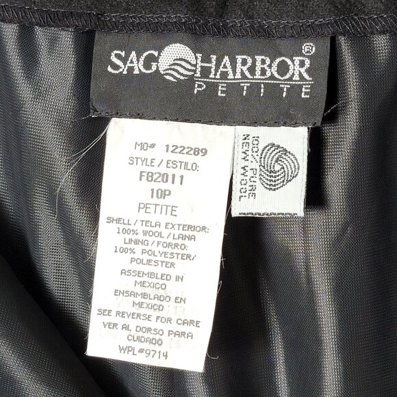 Sag Harbor Petite Womens Black Wool Pleated Business Casual Work Pants 10P - Picture 8 of 9